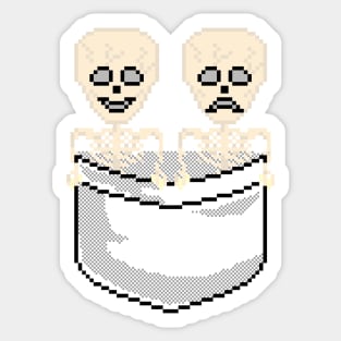 Pixel Pocket Comedy and Tragedy Skeletons Sticker